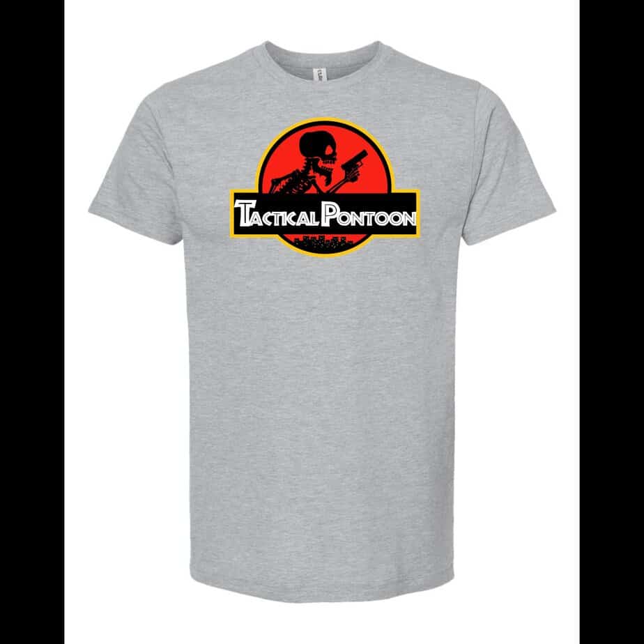 TacticalPontoon Jurassic Park Logo T-Shirt – The Legend Lives. The Triggers Bite Back. - Image 4